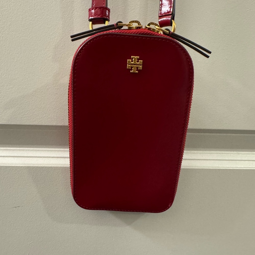 Tory Burch Deep Red Crossbody Phone holder